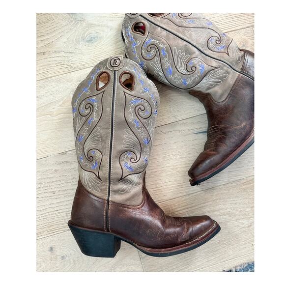 Tony Lama Womens Western Boots Size 10 Asena Floral Dtl Style RR2016L Cowgirl - Picture 1 of 9